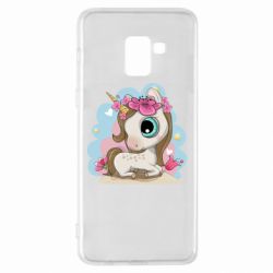 Чехол для Samsung A8+ 2018 Unicorn with flowers - PrintSalon