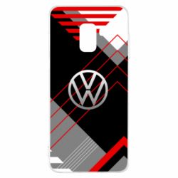 Чехол для Samsung A8 2018 Volkswagen logo and abstraction - PrintSalon