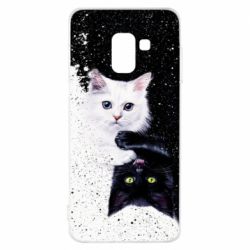 Чехол для Samsung A8 2018 Yin and Yang cats - PrintSalon