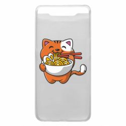 Чехол для Samsung A80 Cat and Ramen - PrintSalon