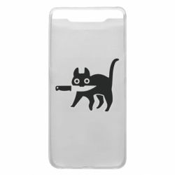 Чехол для Samsung A80 Cat with a knife - PrintSalon