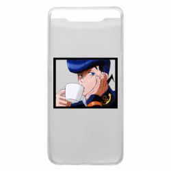 Чехол для Samsung A80 Higashikata Josuke drinking tea - PrintSalon