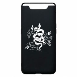 Чехол для Samsung A80 Snake with flowers - PrintSalon