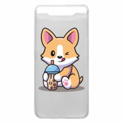Чохол для Samsung A80 Песик п'є боба ти