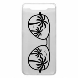 Чехол для Samsung A80 Sunglasses And Palm Trees - PrintSalon