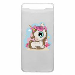 Чехол для Samsung A80 Unicorn with flowers - PrintSalon