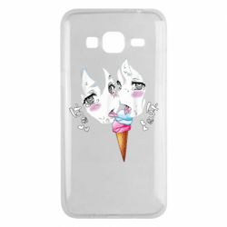 Чехол для Samsung J3 2016 Ahegao girl eating ice cream - PrintSalon