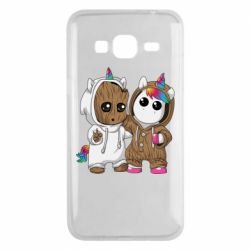 Чехол для Samsung J3 2016 Baby Groot And Unicorn - PrintSalon