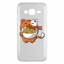 Чехол для Samsung J3 2016 Cat and Ramen - PrintSalon