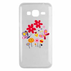 Чехол для Samsung J3 2016 Flowers and Butterflies - PrintSalon