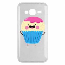 Чехол для Samsung J3 2016 Funny cupcake with smile - PrintSalon