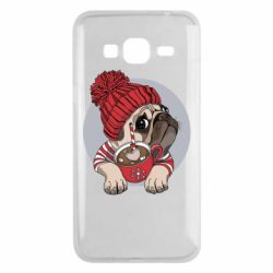 Чехол для Samsung J3 2016 Pug And Coffee - PrintSalon