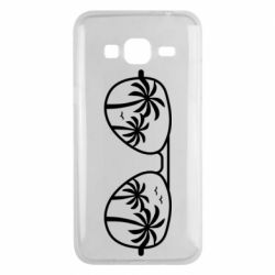 Чехол для Samsung J3 2016 Sunglasses And Palm Trees - PrintSalon
