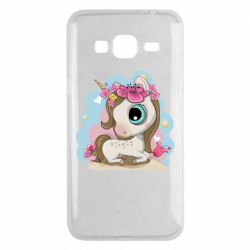 Чехол для Samsung J3 2016 Unicorn with flowers - PrintSalon