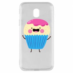 Чехол для Samsung J3 2017 Funny cupcake with smile - PrintSalon