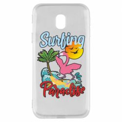 Чехол для Samsung J3 2017 Surfing Paradise Flamingo - PrintSalon