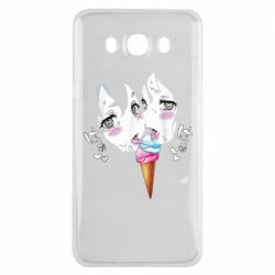 Чехол для Samsung J7 2016 Ahegao girl eating ice cream - PrintSalon