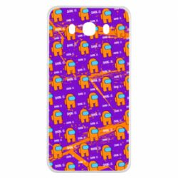 Чехол для Samsung J7 2016 Among Us and grunge background - PrintSalon