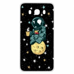 Чехол для Samsung J7 2016 Astronaut and coffee