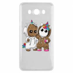 Чехол для Samsung J7 2016 Baby Groot And Unicorn - PrintSalon