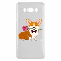 Чехол для Samsung J7 2016 Corgi With A Rose