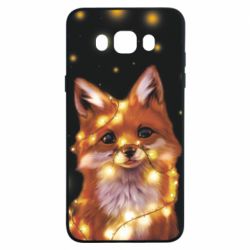 Чохол для Samsung J7 2016 Fox And Christmas Lights - PrintSalon