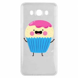 Чехол для Samsung J7 2016 Funny cupcake with smile - PrintSalon