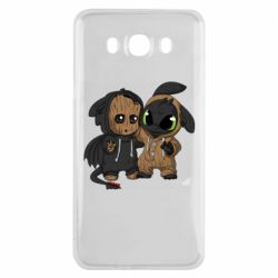 Чехол для Samsung J7 2016 Groot And Toothless - PrintSalon