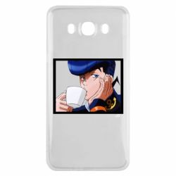 Чехол для Samsung J7 2016 Higashikata Josuke drinking tea - PrintSalon