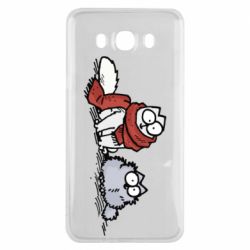 Чехол для Samsung J7 2016 Кот Саймона Зима
