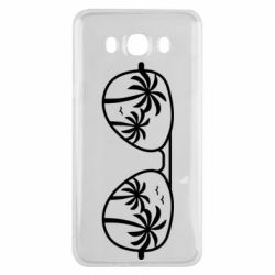 Чехол для Samsung J7 2016 Sunglasses And Palm Trees - PrintSalon