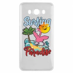 Чехол для Samsung J7 2016 Surfing Paradise Flamingo