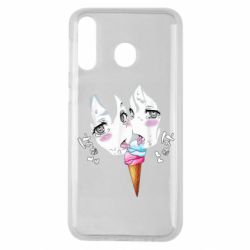 Чехол для Samsung M30 Ahegao girl eating ice cream - PrintSalon