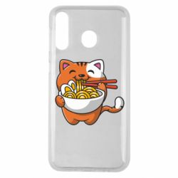 Чехол для Samsung M30 Cat and Ramen - PrintSalon