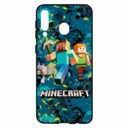 Чохол для Samsung M30 Minecraft Steve Alex And Dog - PrintSalon