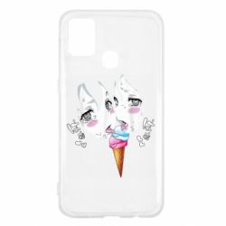 Чехол для Samsung M31 Ahegao girl eating ice cream - PrintSalon