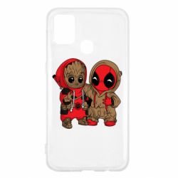 Чехол для Samsung M31 Baby Groot And Deadpool - PrintSalon