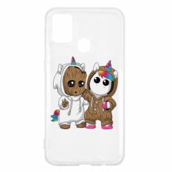 Чехол для Samsung M31 Baby Groot And Unicorn - PrintSalon