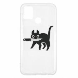 Чехол для Samsung M31 Cat with a knife - PrintSalon