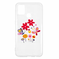 Чехол для Samsung M31 Flowers and Butterflies - PrintSalon