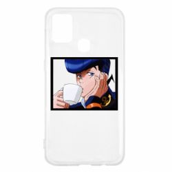Чехол для Samsung M31 Higashikata Josuke drinking tea - PrintSalon