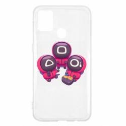 Чехол для Samsung M31 Милые солдаты из игры в кальмара
