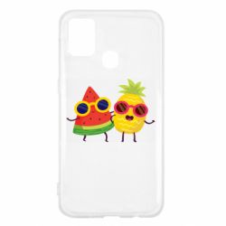 Чехол для Samsung M31 Pineapple with watermelon - PrintSalon