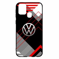 Чехол для Samsung M31 Volkswagen logo and abstraction-PrintSalon Чехол для Samsung M31 Volkswagen logo and abstraction