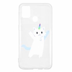 Чехол для Samsung M31 White cheerful cat - PrintSalon