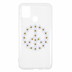 Чехол для Samsung M31 Знак мира из ромашек