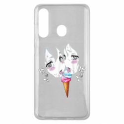 Чехол для Samsung M40 Ahegao girl eating ice cream - PrintSalon