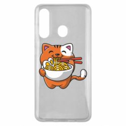 Чехол для Samsung M40 Cat and Ramen - PrintSalon