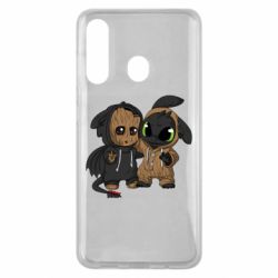 Чехол для Samsung M40 Groot And Toothless - PrintSalon
