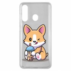 Чехол для Samsung M40 Собачька пьет боба ти
